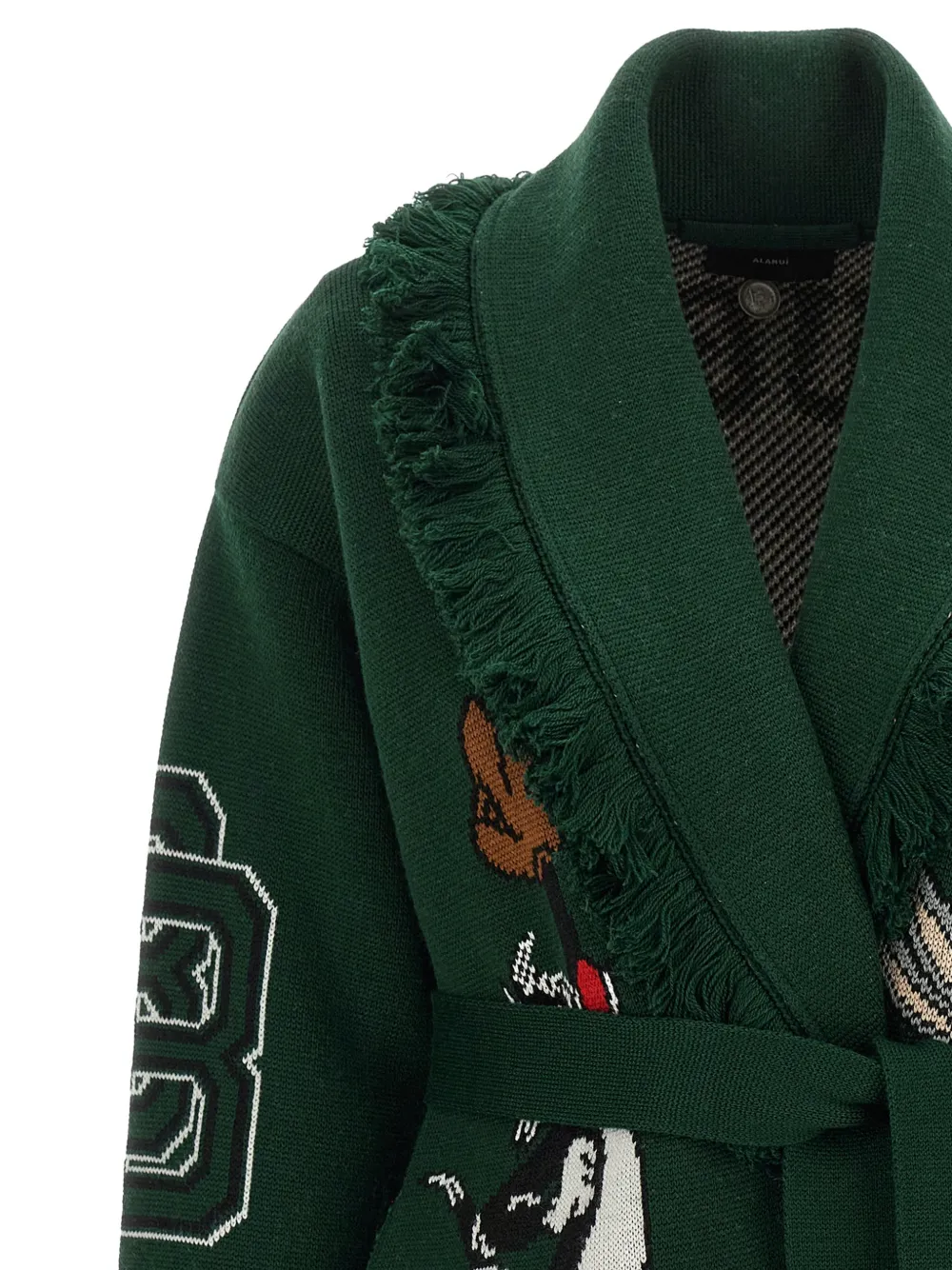 Alanui x Looney Tunes Sporty Bugs Bunny & Sylvester jacquard-knit cardigan Groen