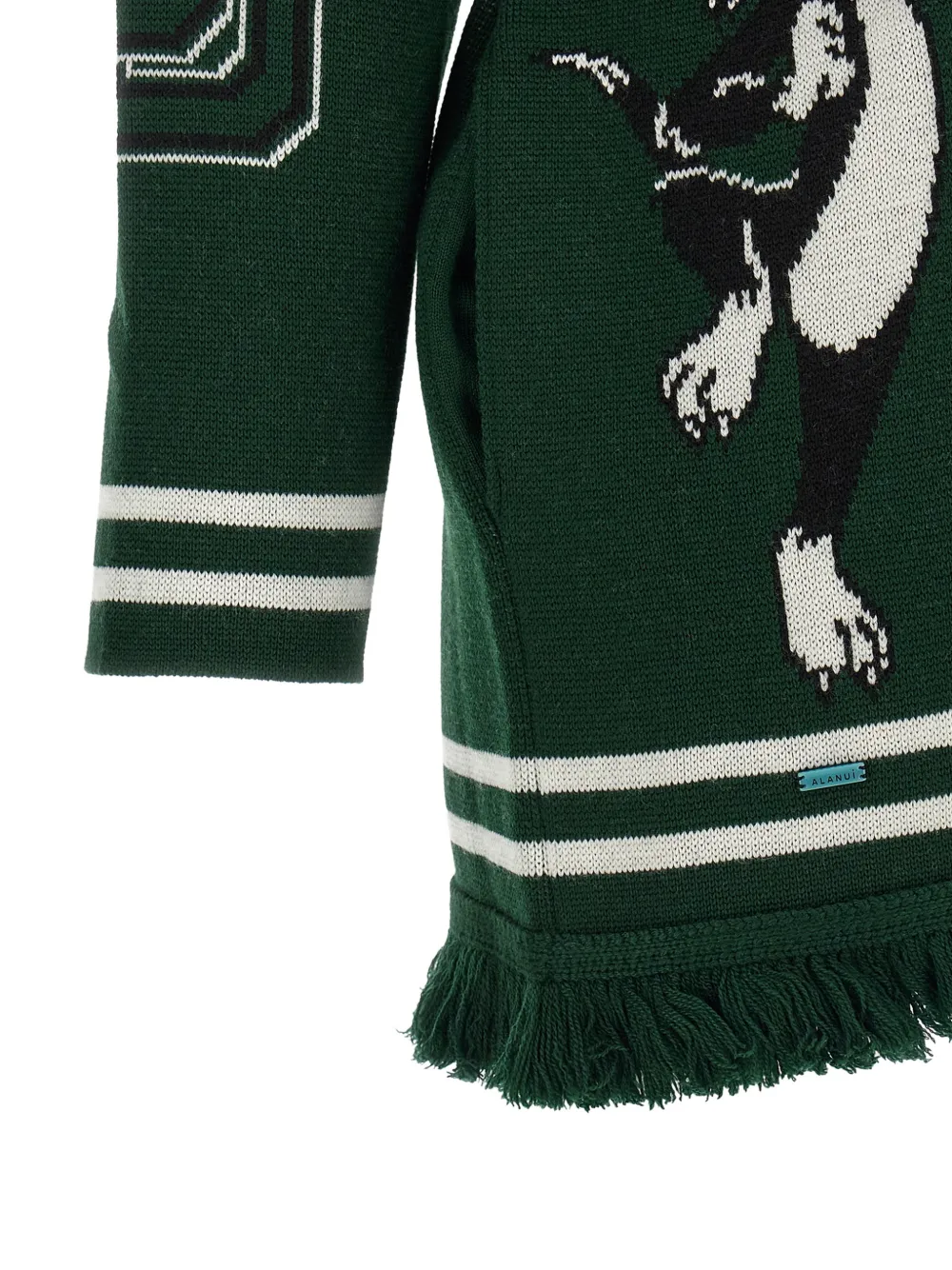 Alanui x Looney Tunes Sporty Bugs Bunny & Sylvester jacquard-knit cardigan Groen
