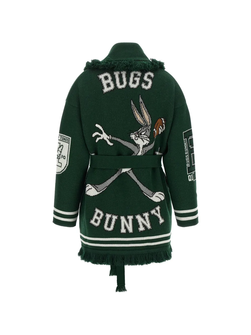 Alanui x Looney Tunes Sporty Bugs Bunny & Sylvester jacquard-knit cardigan Groen