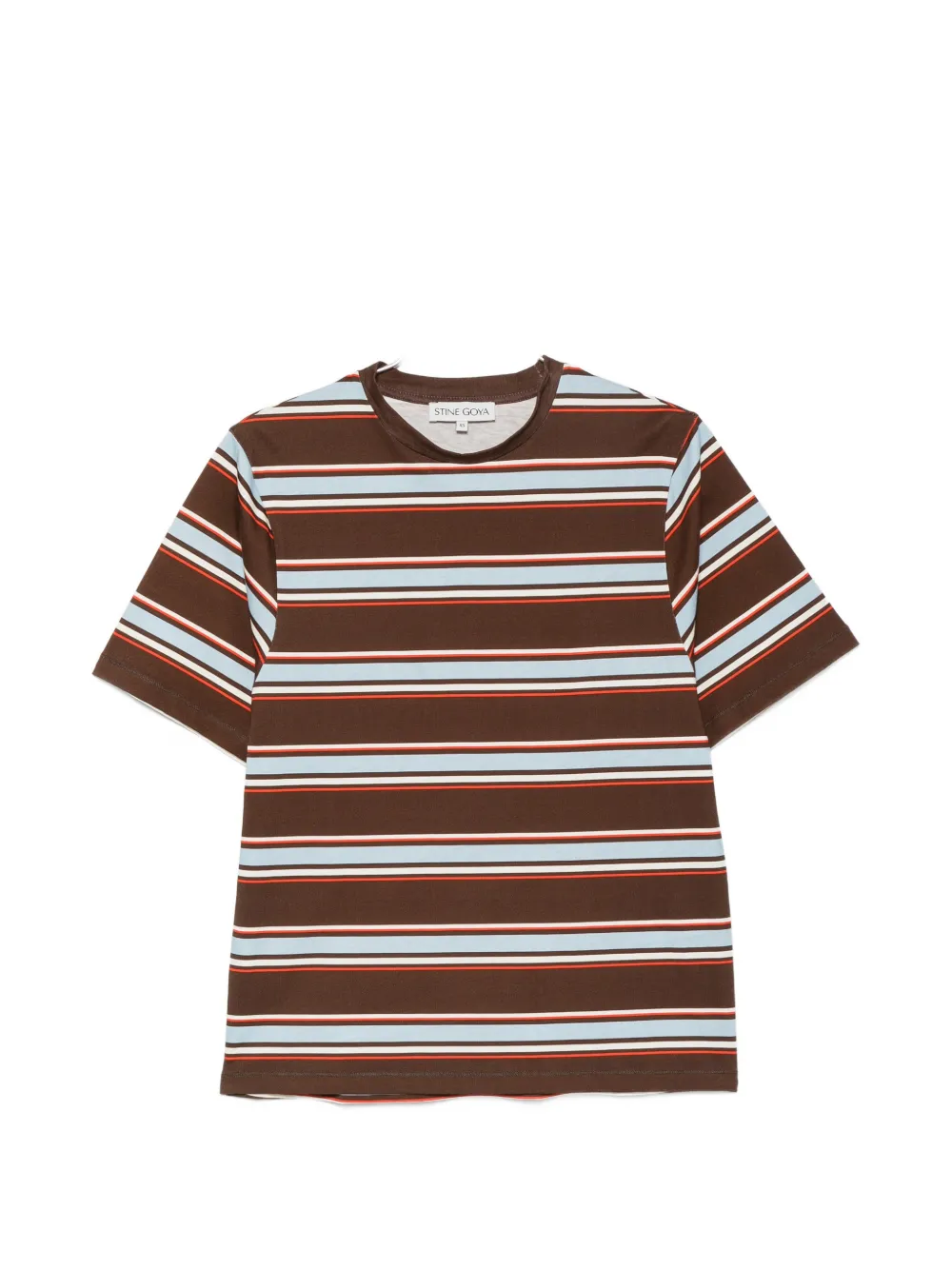 Stine Goya Striped Short-sleeve T-shirt In 브라운