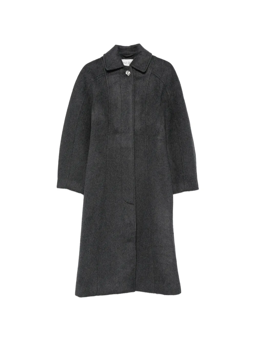 Stine Goya shirred-waist single-breasted coat - Grigio