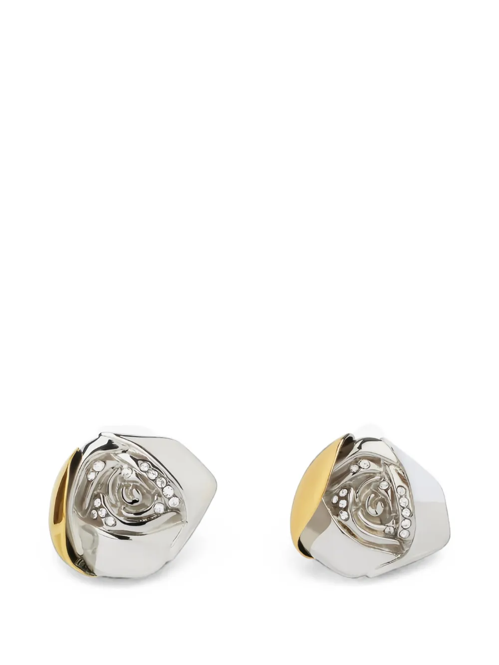 Givenchy Flower crystal-embellished clip-on earrings - Argento