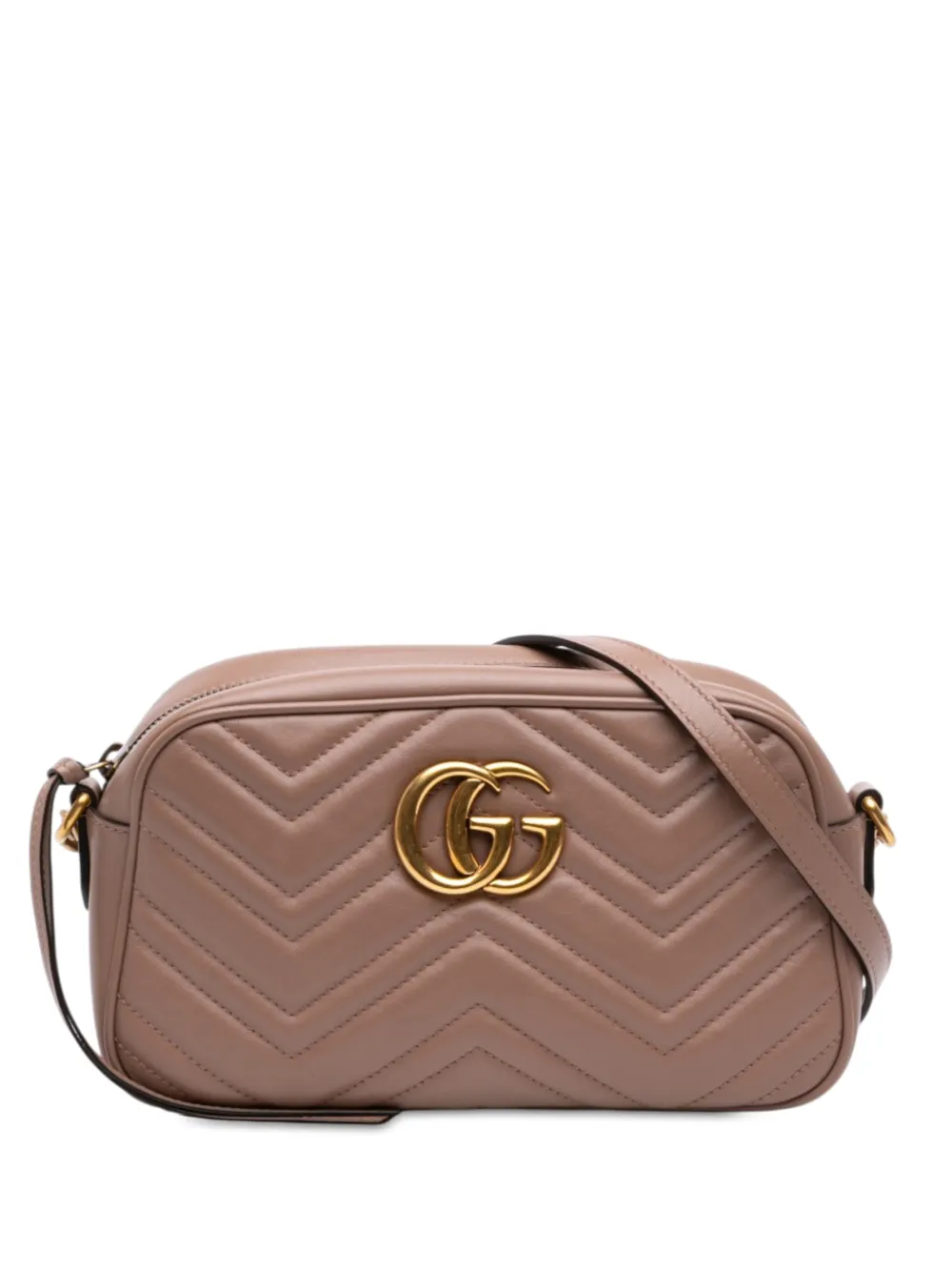 Gucci Pre-Owned 2021-2026 Small GG Marmont Matelasse Calfskin crossbody bag - Braun