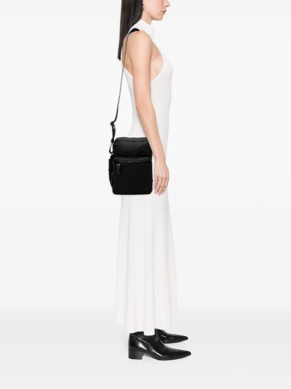 Prada Pre-Owned 2013-2026 Tessuto crossbodytas met rits Zwart