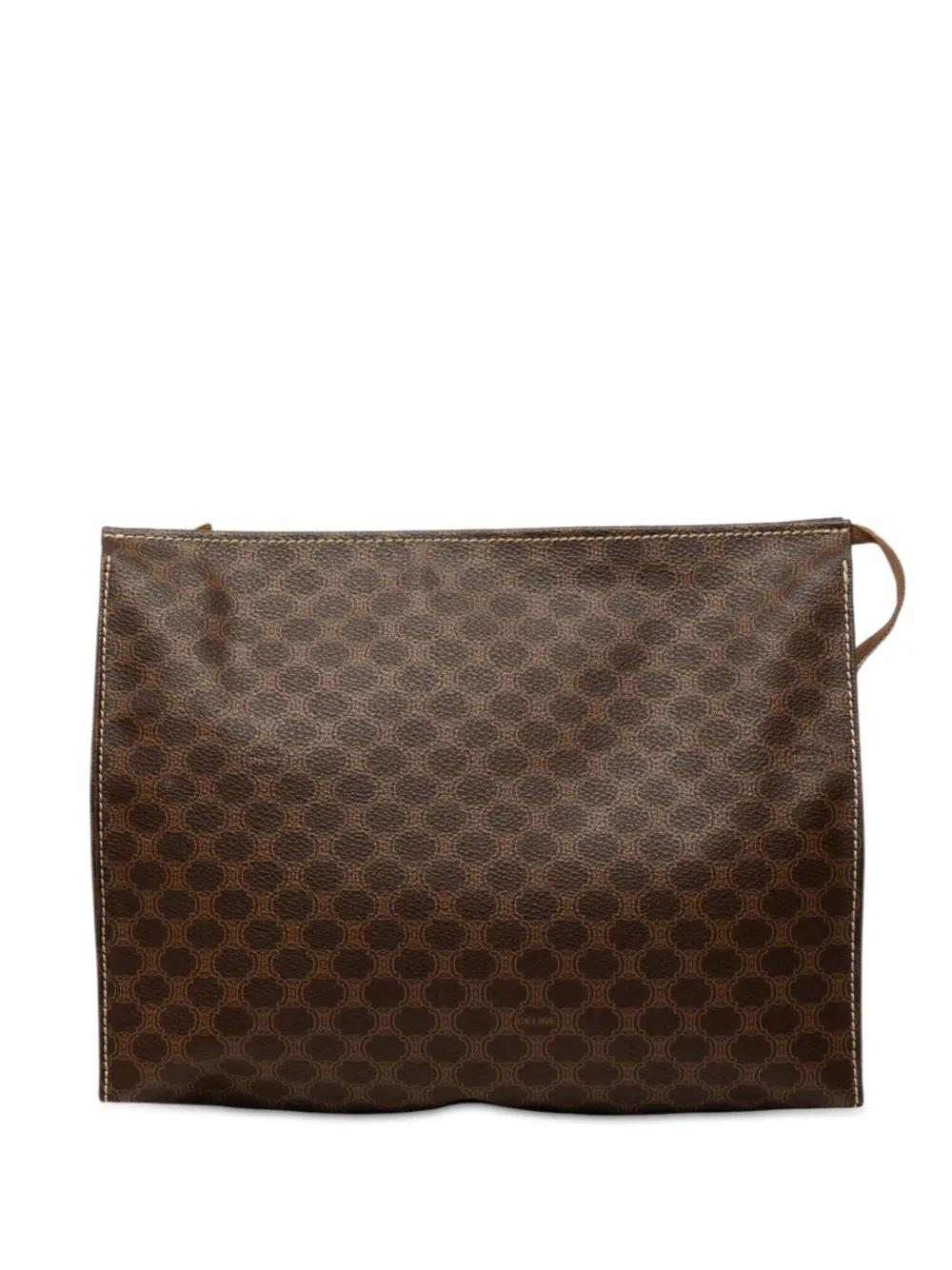 Celine Pre-Owned Clutch Macadam in tela cerata 2006 - Marrone