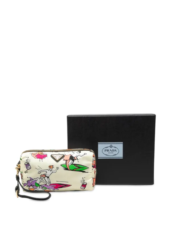Prada Pre-Owned 2013-2026 Tessuto Stampato Surf Cosmetic Pouch