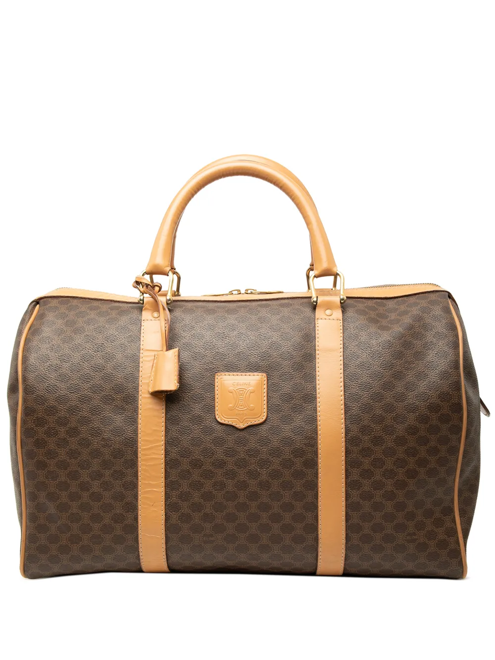 Celine Pre-Owned 2013 Macadam Coated Canvas boston bag - Marrone