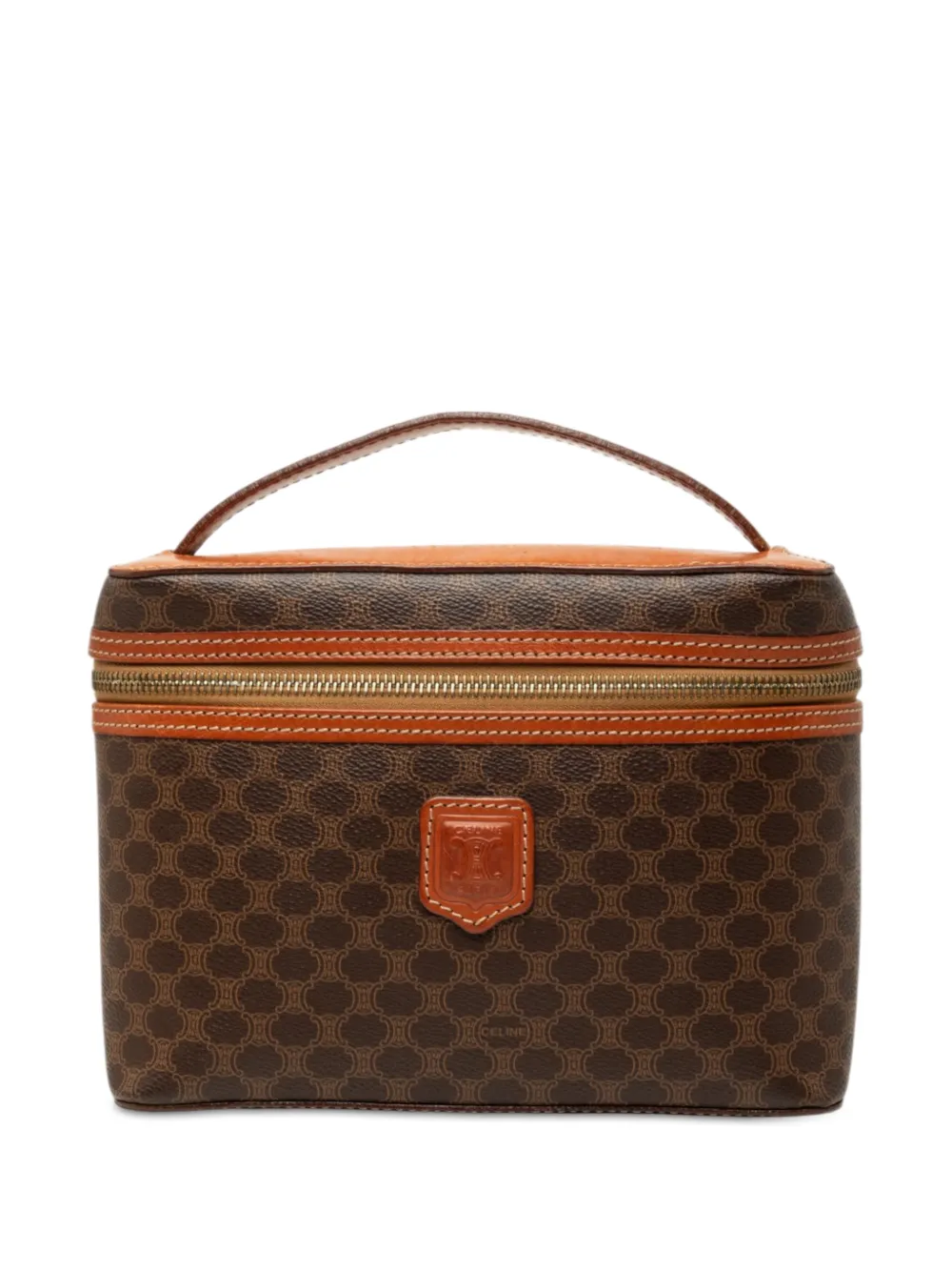 Celine Pre-Owned 1996 Macadam Coated Canvas vanity bag - Marrone
