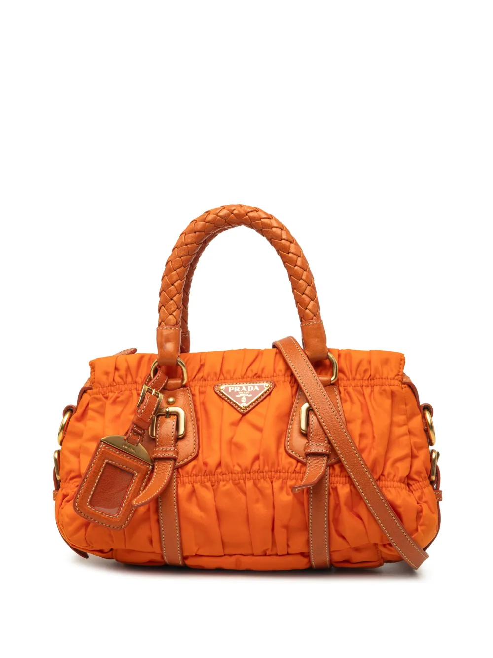 Prada Pre-Owned 2006-2013 Tessuto Gaufre satchel - Arancione