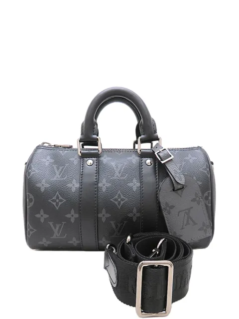 Louis Vuitton Pre-Owned 2021-2026 Monogram Eclipse Reverse Keepall Bandouliere 25 satchel