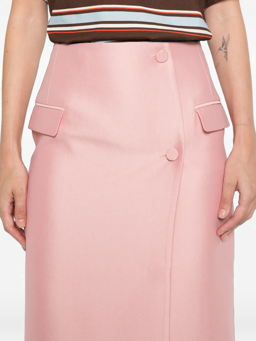 Stine Goya Midi-kokerrok met knoopsluiting Roze