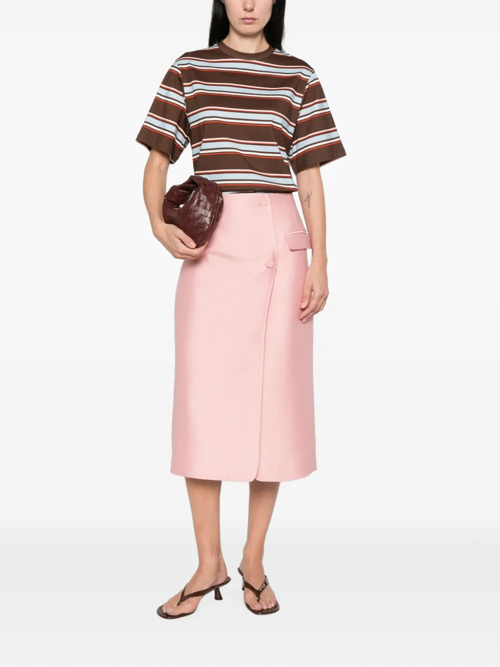 Stine Goya Midi-kokerrok met knoopsluiting Roze