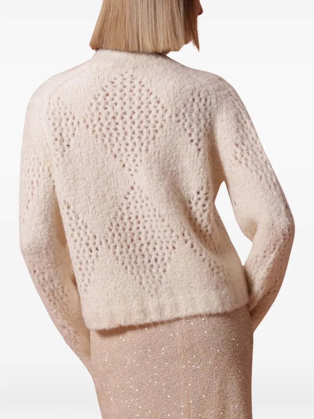 Ballantyne Gebreide trui met hoge hals Beige
