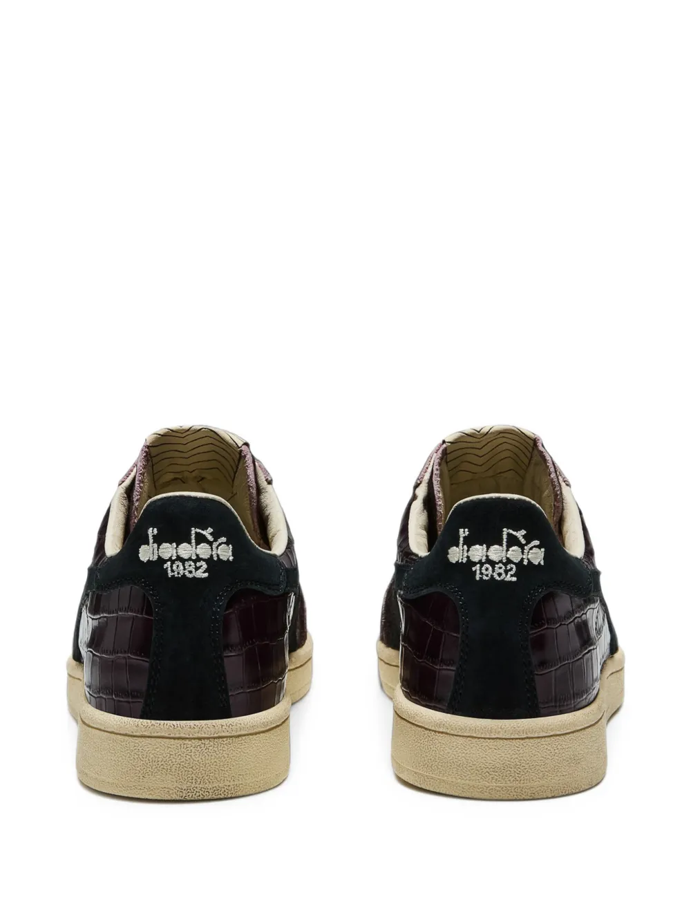 Diadora Prestige Croco faux-pony-hair crocodile-effect sneakers Paars