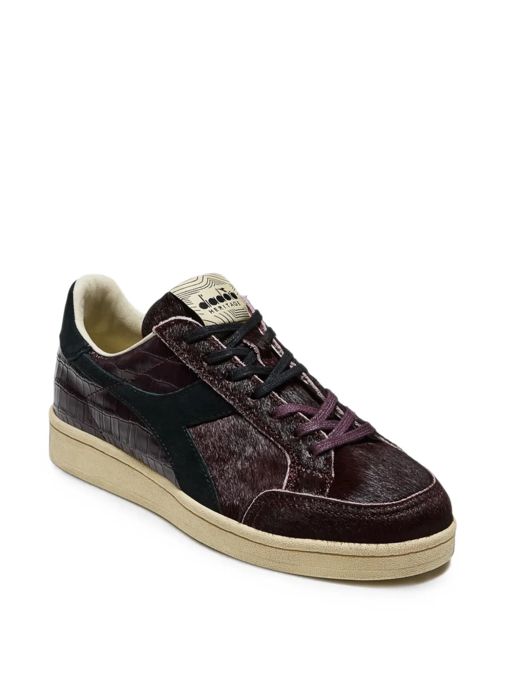 Diadora Prestige Croco faux-pony-hair crocodile-effect sneakers Paars