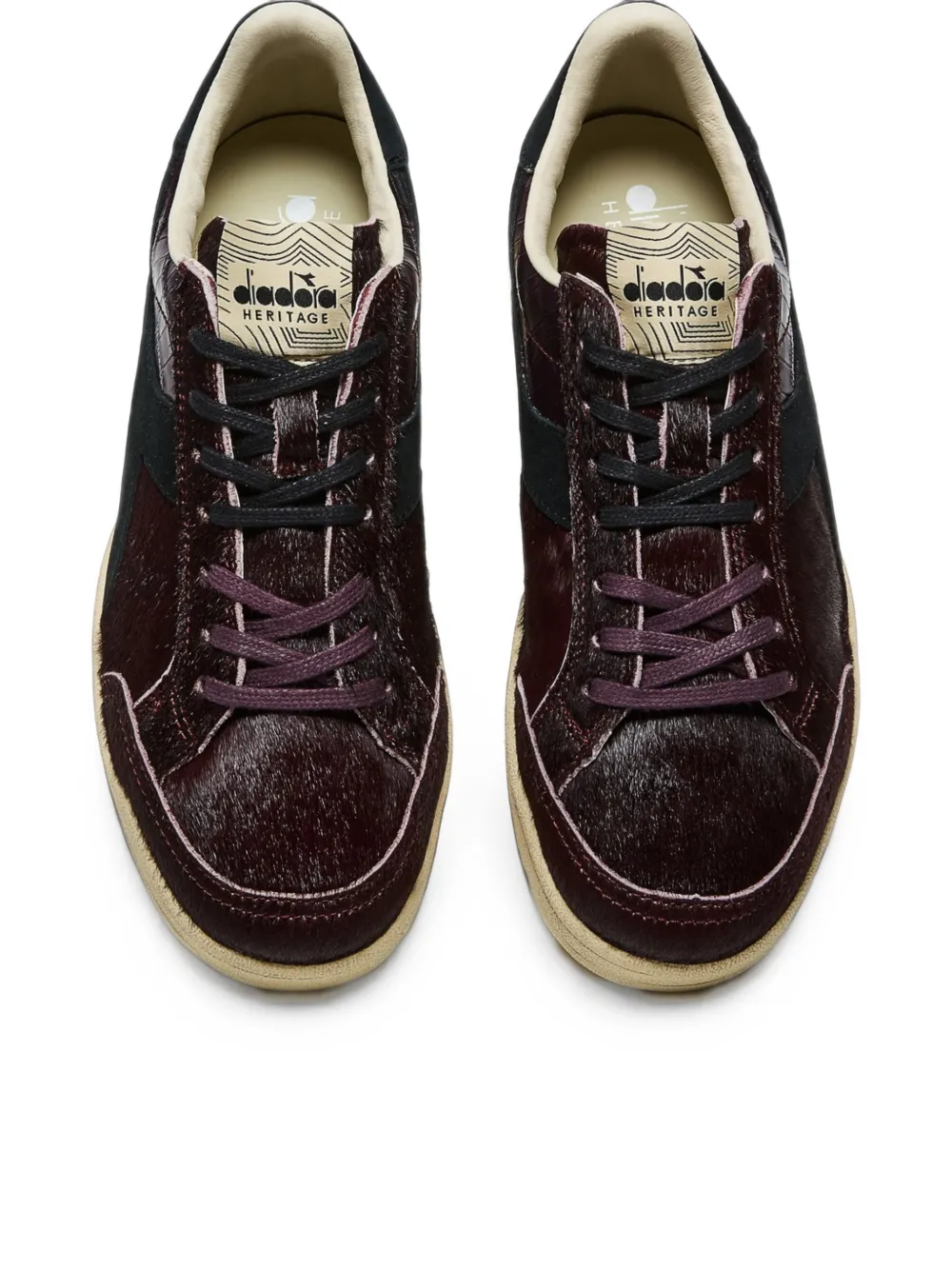 Diadora Prestige Croco faux-pony-hair crocodile-effect sneakers Paars
