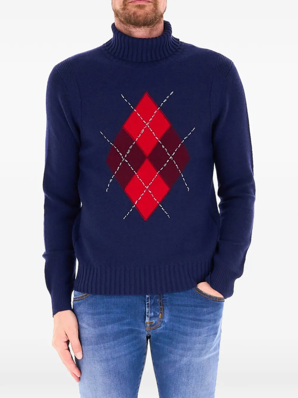 Ballantyne argyle-pattern roll-neck sweater | azul | Image 1