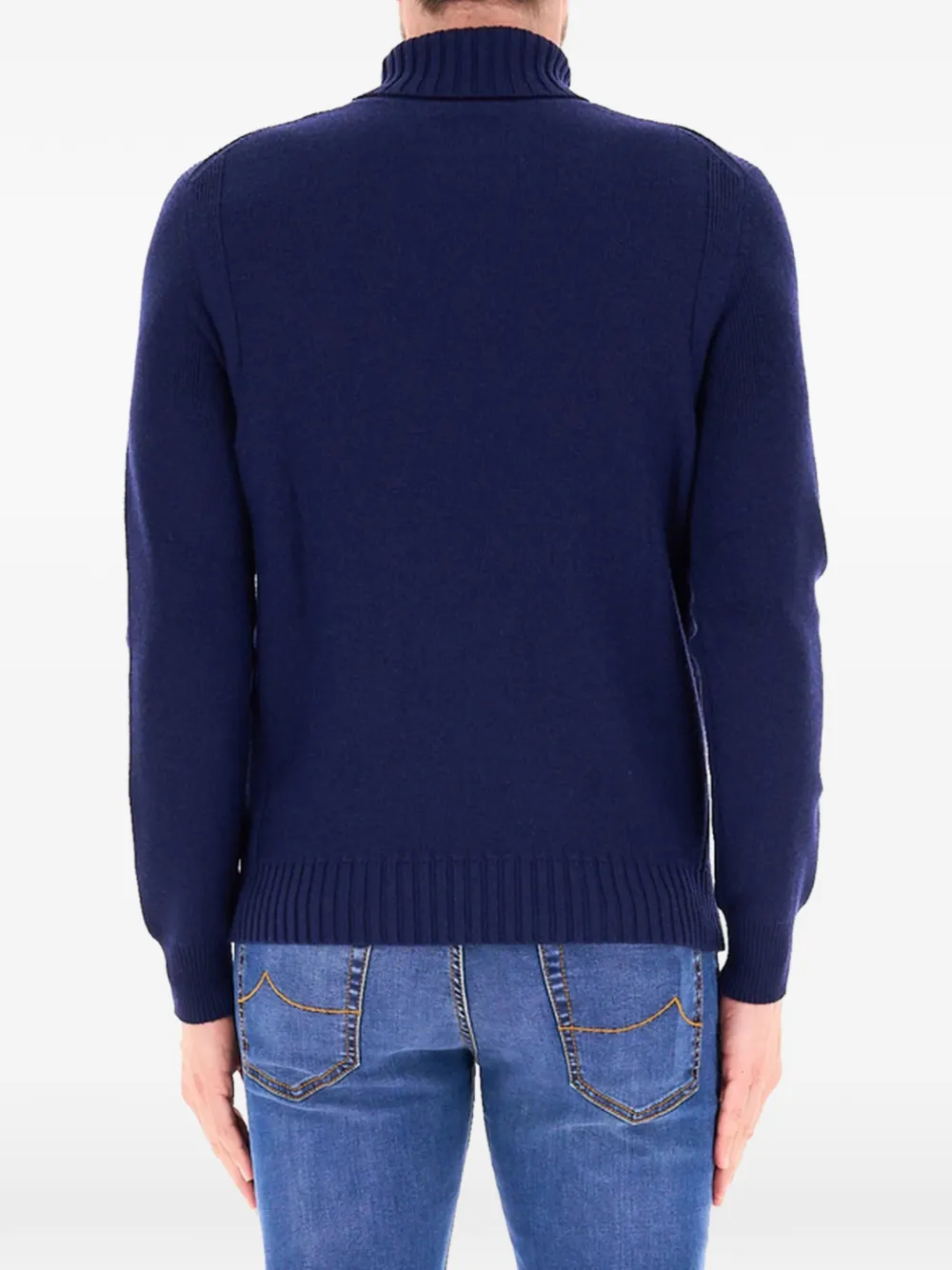 Ballantyne argyle-pattern roll-neck sweater Blauw