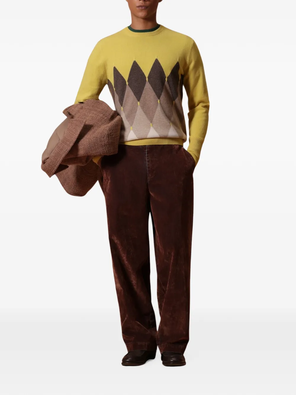 Ballantyne velvet-effect straight-leg jeans Bruin