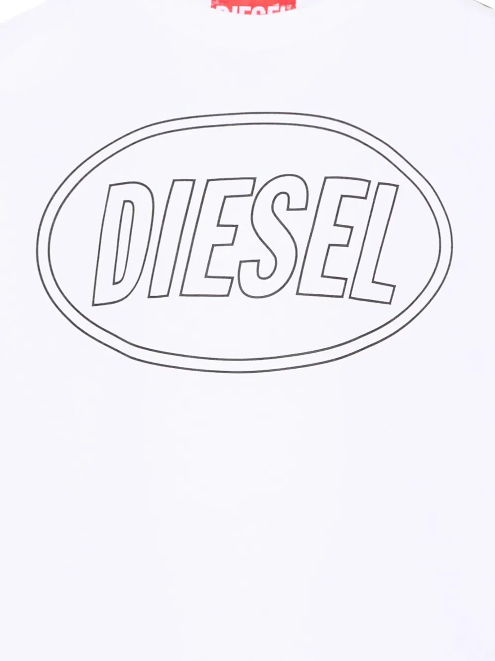 Diesel Kids logo-print long-sleeve T-shirt Wit