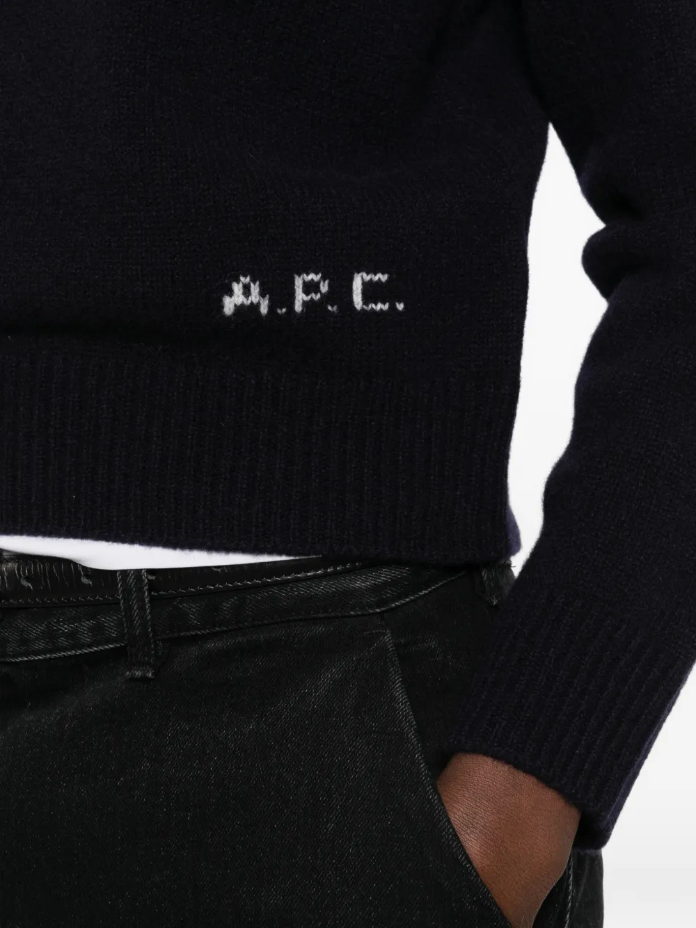 A.P.C. Anna wollen trui met intarsia-logo Blauw