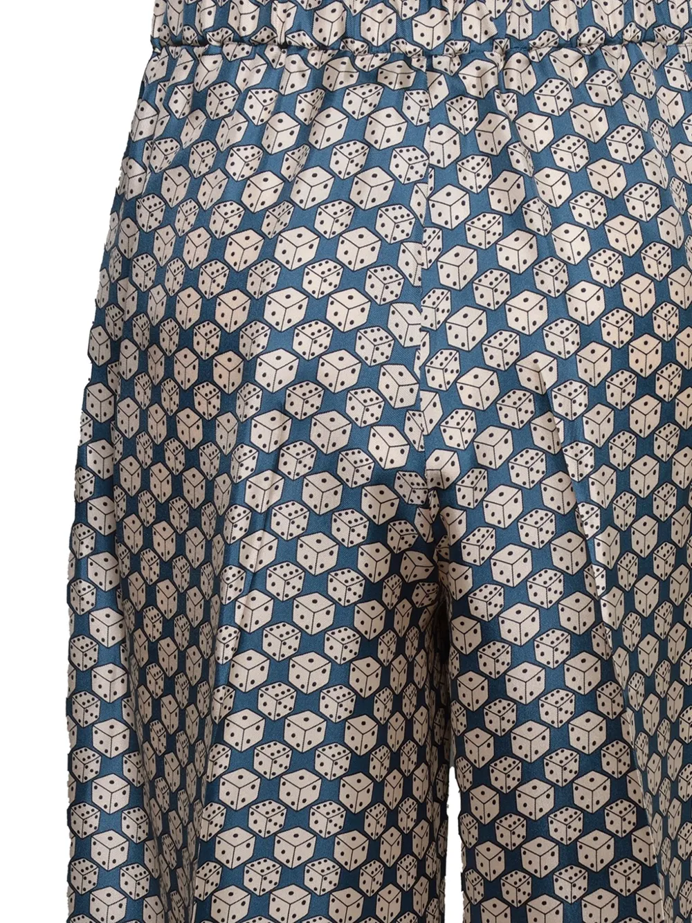 Max Mara Broek met wijde pijpen en dobbelsteen-print Blauw