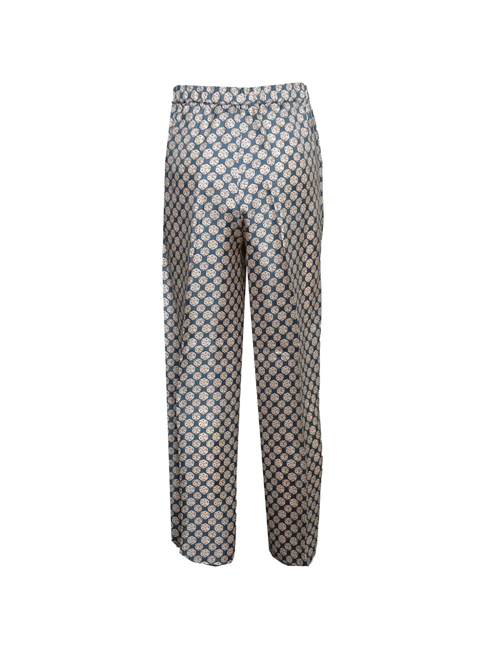 Max Mara Broek met wijde pijpen en dobbelsteen-print Blauw
