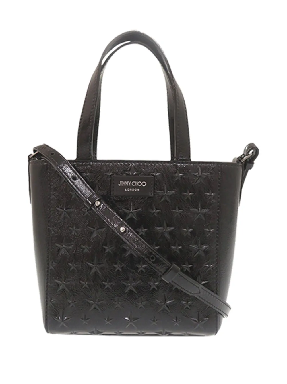 Jimmy Choo Pre-Owned 2010-2026 Mini Embossed Patent Star Pegasi Tote satchel - Schwarz