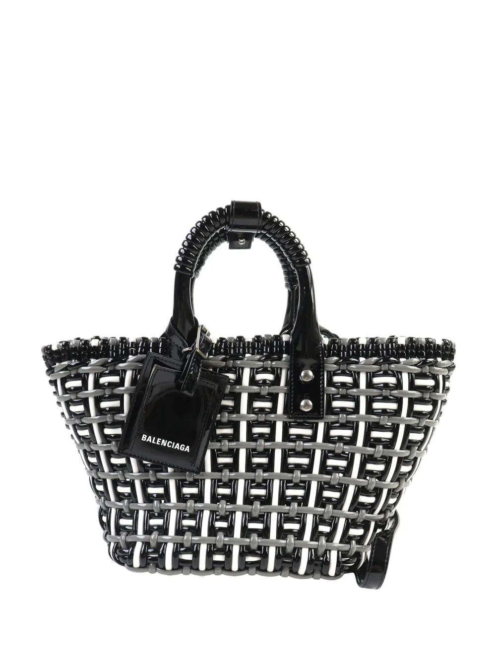 Balenciaga Pre-Owned Borsa a tracolla XS Basket Bistro in pelle sintetica 2022 - Grigio