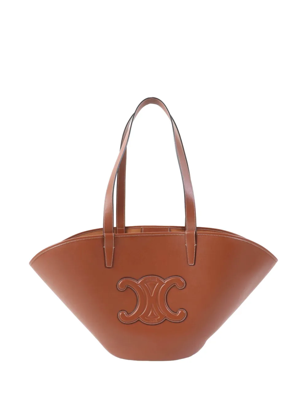Celine Pre-Owned 2018-2026 Medium Smooth Calfskin Cuir Triomphe Couffin tote bag - Marrone