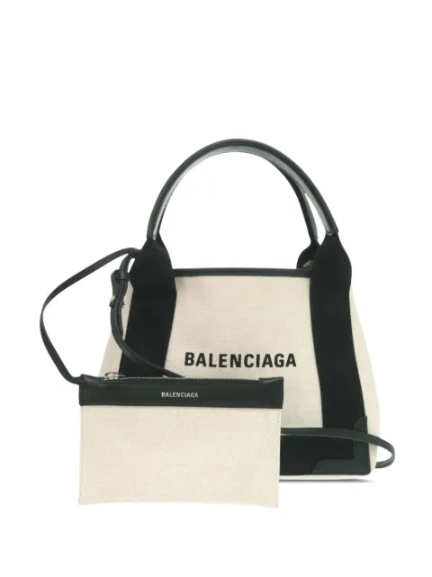 Balenciaga Pre-Owned 2022 Canvas Navy Cabas XS satchel