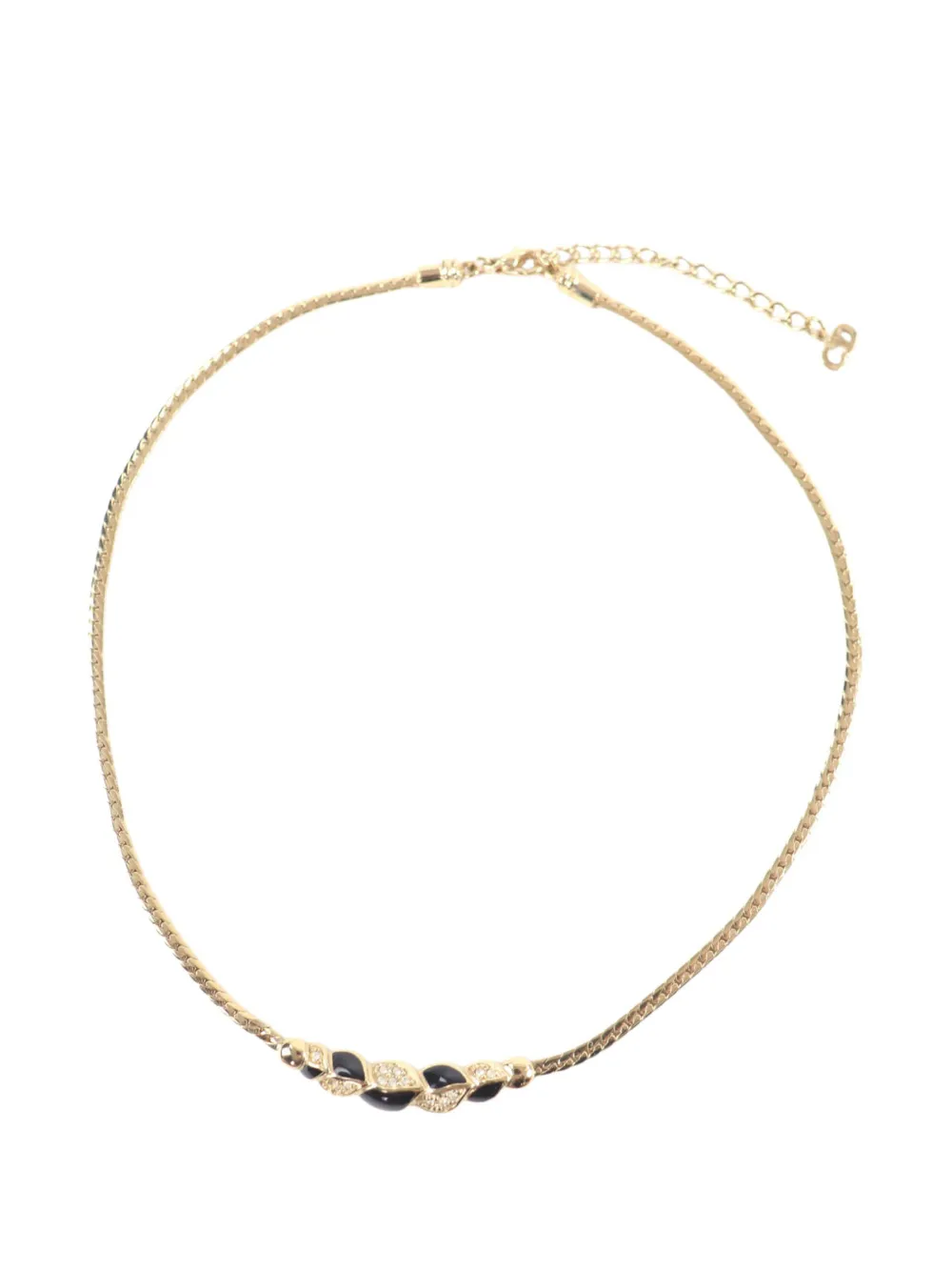 Christian Dior Pre-Owned 20th Century Gold Plated Enamel and Strass Choker Necklace costume necklace