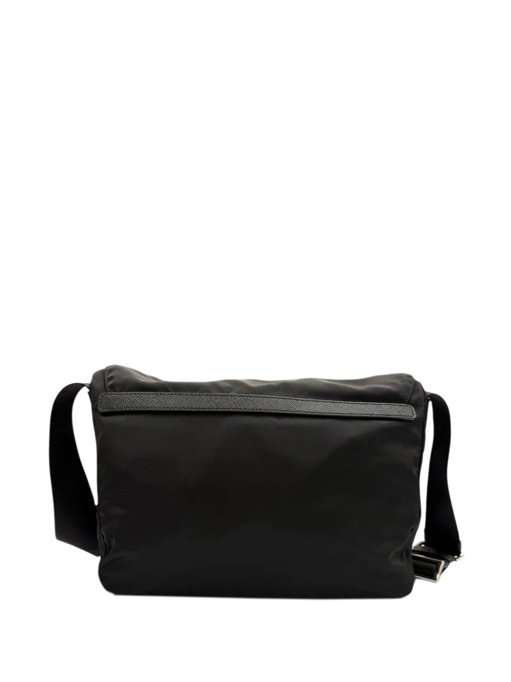 Prada Pre-Owned 2013-2026 Saffiano Tessuto crossbodytas met afwerking rits en gesp Zwart