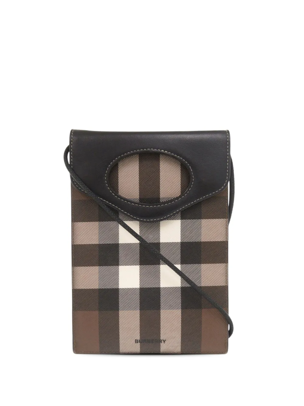 Burberry Pre-Owned 2021-2026 Giant Check E Canvas and Calkfskin Pocket Phone Case crossbody bag - Marrone