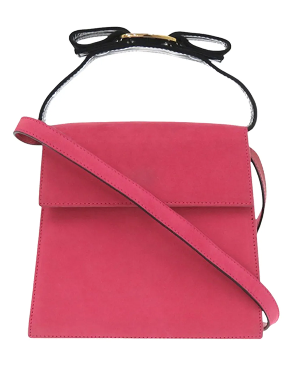 Ferragamo Pre-Owned Borsa a tracolla in pelle scamosciata con manico e fiocco Vara 2000-2026 - Rosa