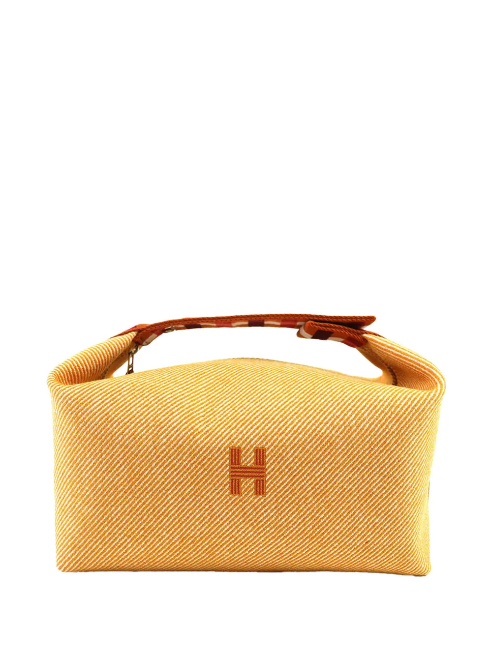 Hermès Pre-Owned 2023-2026 Large Wool Bride A Brac Au Carre Case vanity bag - Arancione