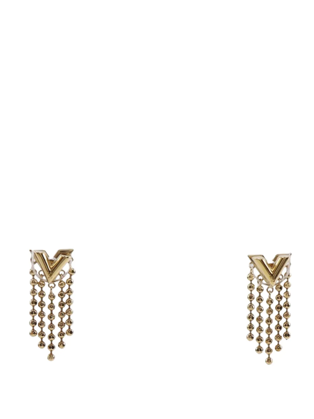 Louis Vuitton Pre-Owned 2022 Gold Plated Essentials V Skin Push Back Earrings costume earrings
