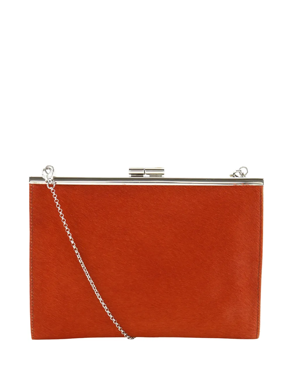 Bvlgari Pre-Owned 2010-2026 Pony Hair Kiss Lock Frame Clutch with Chain crossbody bag - Rot