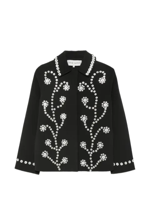Stine Goya chaqueta con motivo floral y ojales