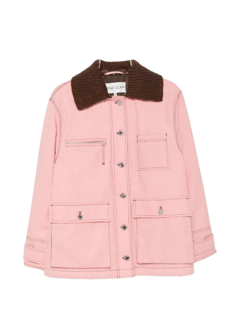 Stine Goya chaqueta con cuello de canalé y costuras en contraste