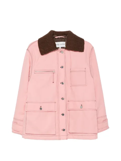 Stine Goya ribbed-knit collar contrast-stitch jacket