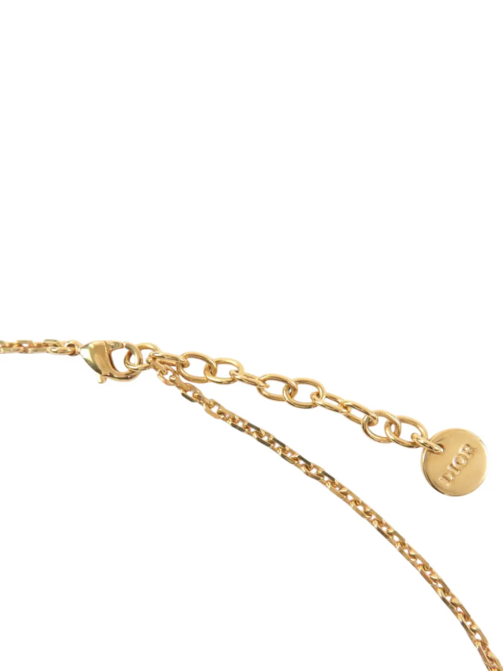 Dior Pre-owned 2021-2026 Gold Plated CD Mother of Pearl Destiny Necklace Costume Necklace, view 5