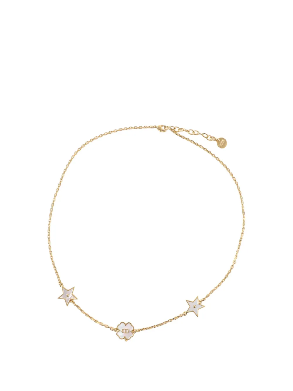 Christian Dior Pre-Owned 2021-2026 Gold Plated CD Mother of Pearl Destiny Necklace costume necklace