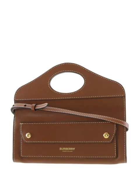 Burberry Pre-Owned 2020 Calfskin Pocket Clutch with Strap satchel