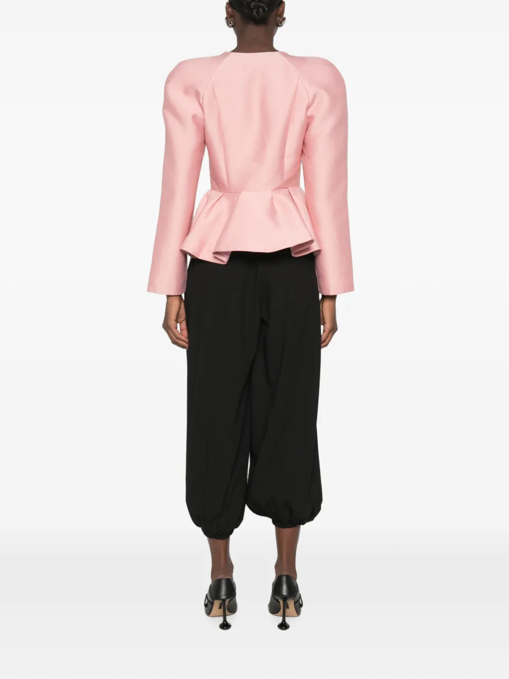 Stine Goya peplum-hem V-neck jacket Roze