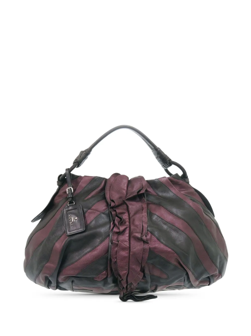 Prada Pre-Owned 2010-2026 Nappa Mordore Ruffle hobo bag - Nero