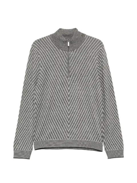Emporio Armani jersey de punto chevron con media cremallera