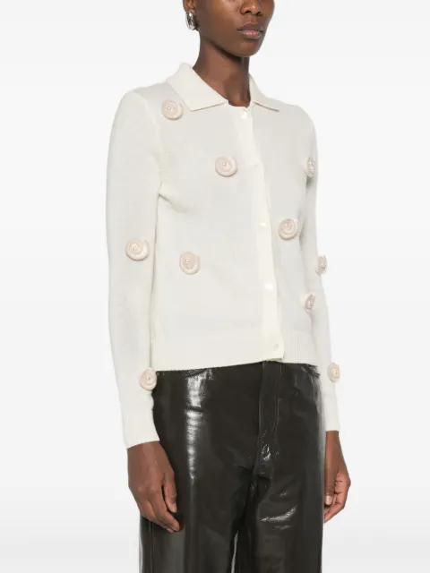 Stine Goya snail-embellished polo-collar cardigan