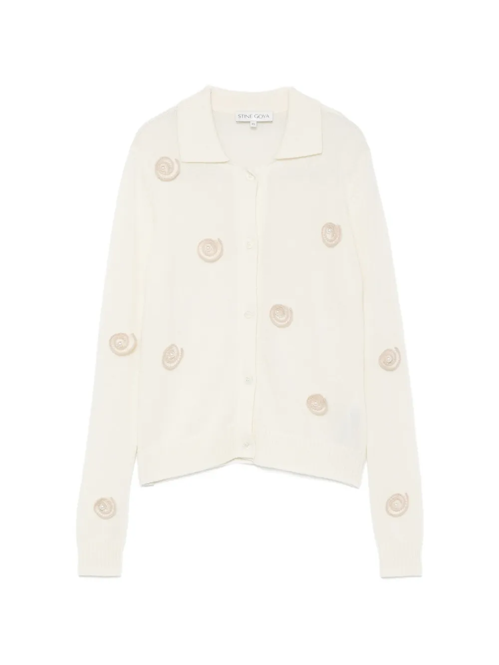 Stine Goya snail-embellished polo-collar cardigan