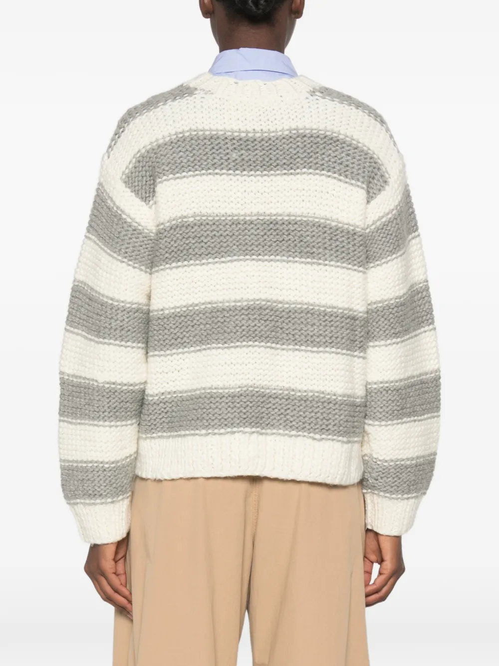 Stine Goya striped chunky-knit sweater Wit